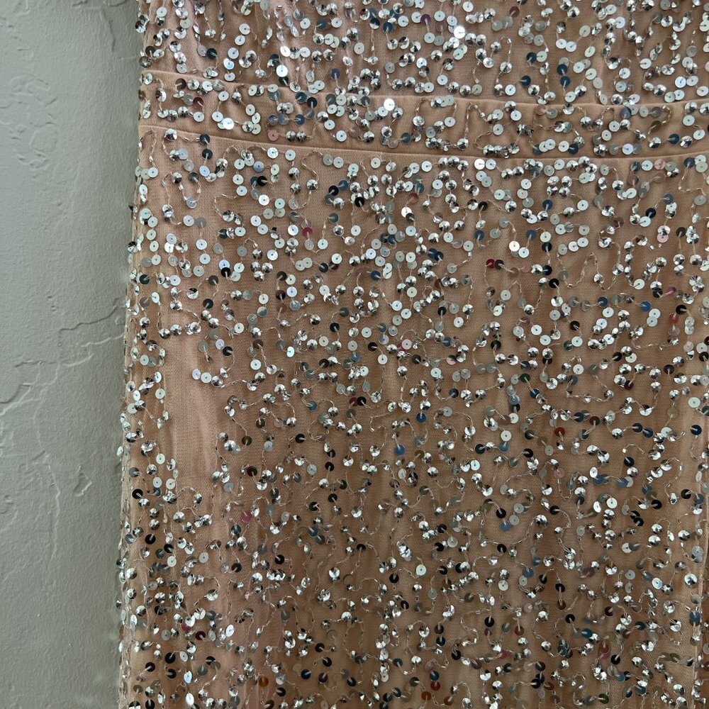 Mac Duggal Sequin Flutter Sleeve Ruffle Midi Dress - image 6